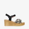 Sale Bosanova Sandalias negras con cuña efecto esparto