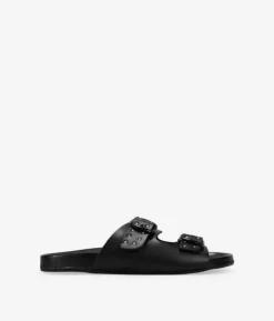 Sale Bosanova Sandalias negras en piel con tachas