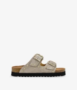 Best Bosanova Sandalias piedra en piel con hebillas y tachas metálicas