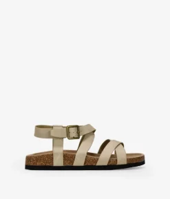 Best Bosanova Sandalias planas beige con suela de corcho