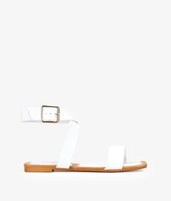 Clearance Bosanova Sandalias planas blancas con hebilla