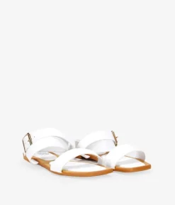Clearance Bosanova Sandalias planas blancas con hebilla