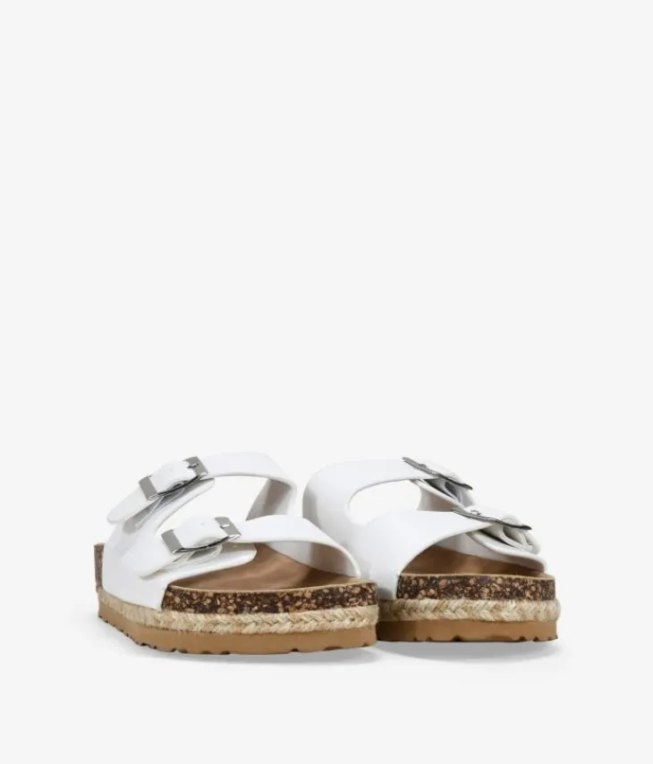 Best Bosanova Sandalias planas blancas con suela de corcho y esparto