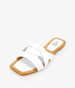 Clearance Bosanova Sandalias planas blancas con puntera cuadrada