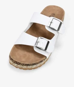 Best Bosanova Sandalias planas blancas con suela de corcho y esparto