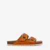 Clearance Bosanova Sandalias planas cuero con doble hebilla y tachas