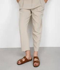 Clearance Bosanova Sandalias planas de piel marrones