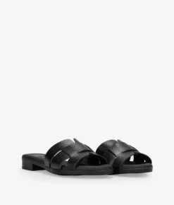 Clearance Bosanova Sandalias planas de piel negras