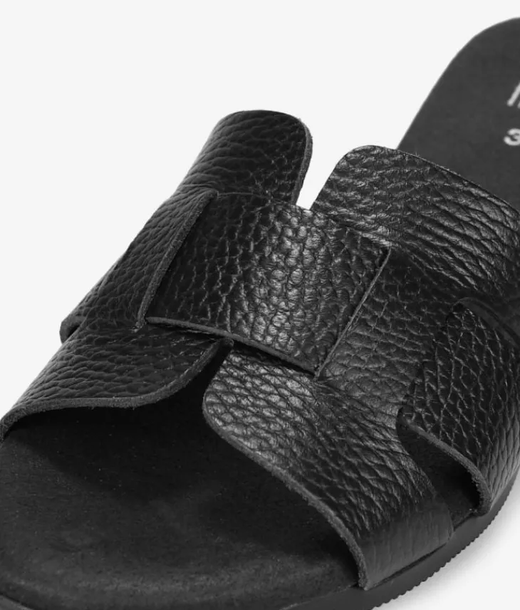 Clearance Bosanova Sandalias planas de piel negras