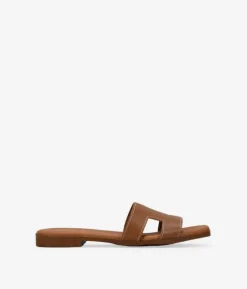 Best Bosanova Sandalias planas marrones en piel con plantilla acolchada