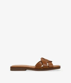 Sale Bosanova Sandalias planas marrones en piel