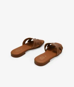 Best Bosanova Sandalias planas marrones en piel con plantilla acolchada