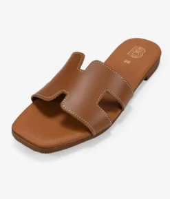 Best Bosanova Sandalias planas marrones en piel con plantilla acolchada