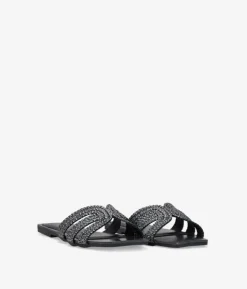 Sale Bosanova Sandalias planas negras con brillantes
