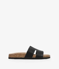 Best Bosanova Sandalias planas negras con suela de corcho