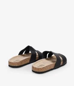 Best Bosanova Sandalias planas negras con suela de corcho