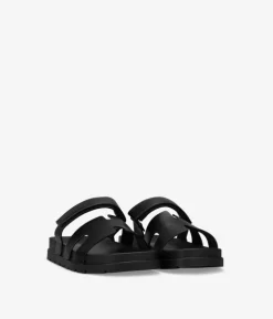 Clearance Bosanova Sandalias planas negras destalonadas con velcro