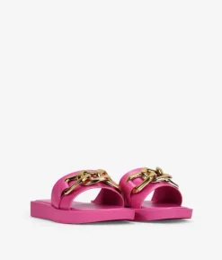 Best Bosanova Sandalias planas rosas con cadena de eslabones