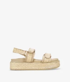 Sale Bosanova Sandalias plataforma beige en esparto