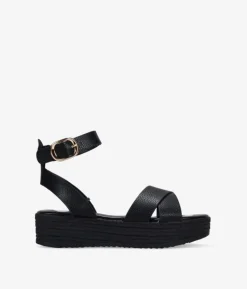 Best Bosanova Sandalias plataforma negras con cierre de hebilla