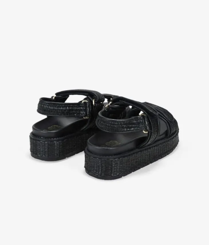 Best Bosanova Sandalias plataforma negras en esparto