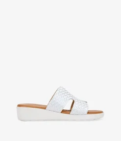 Clearance Bosanova Sandalias plateadas en piel con cuña