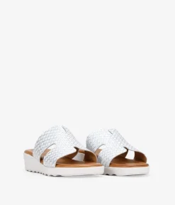 Clearance Bosanova Sandalias plateadas en piel con cuña