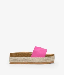 Sale Bosanova Sandalias rosa con plataforma de esparto