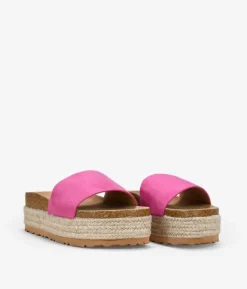 Sale Bosanova Sandalias rosa con plataforma de esparto