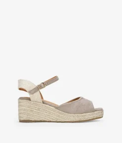 Clearance Bosanova Sandalias taupe con cuña de esparto