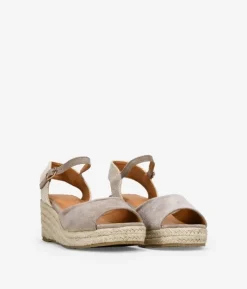 Clearance Bosanova Sandalias taupe con cuña de esparto
