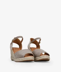Outlet Bosanova Sandalias taupe con cuña de esparto