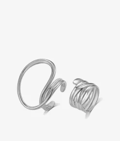 Hot Bosanova Set de dos anillos plateados