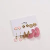 Clearance Bosanova Set de pendientes resina y metálicos rosa y oro