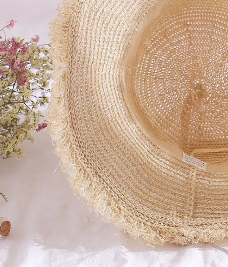 Hot Bosanova Sombrero beige de rafia trenzada