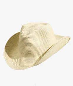 Clearance Bosanova Sombrero vaquero beige en rafia trenzada