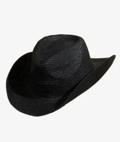 Outlet Bosanova Sombrero vaquero negro en rafia trenzada