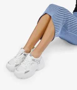 Discount Bosanova Zapatillas blancas con plataforma y cordones