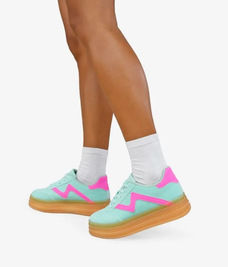 Clearance Bosanova Zapatillas con plataforma verde menta