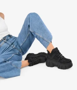 Online Bosanova Zapatillas con plataforma negras