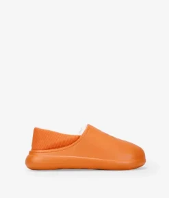 Hot Bosanova Zapatillas de estar por casa naranja de goma con forro de pelo