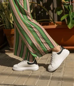 New Bosanova Zapatillas de plataforma blancas con cordones