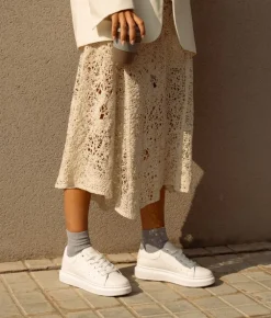 Online Bosanova Zapatillas de plataforma blancas con cordones