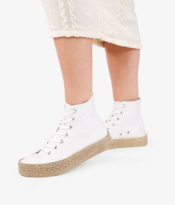 Best Bosanova Zapatillas de tela altas blancas con suela de esparto