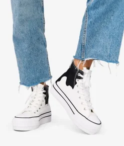 Clearance Bosanova Zapatillas de tela altas blancas con plataforma