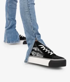 Discount Bosanova Zapatillas de tela altas negras con plataforma