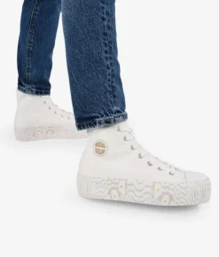 Best Bosanova Zapatillas de tela altas blancas con plataforma