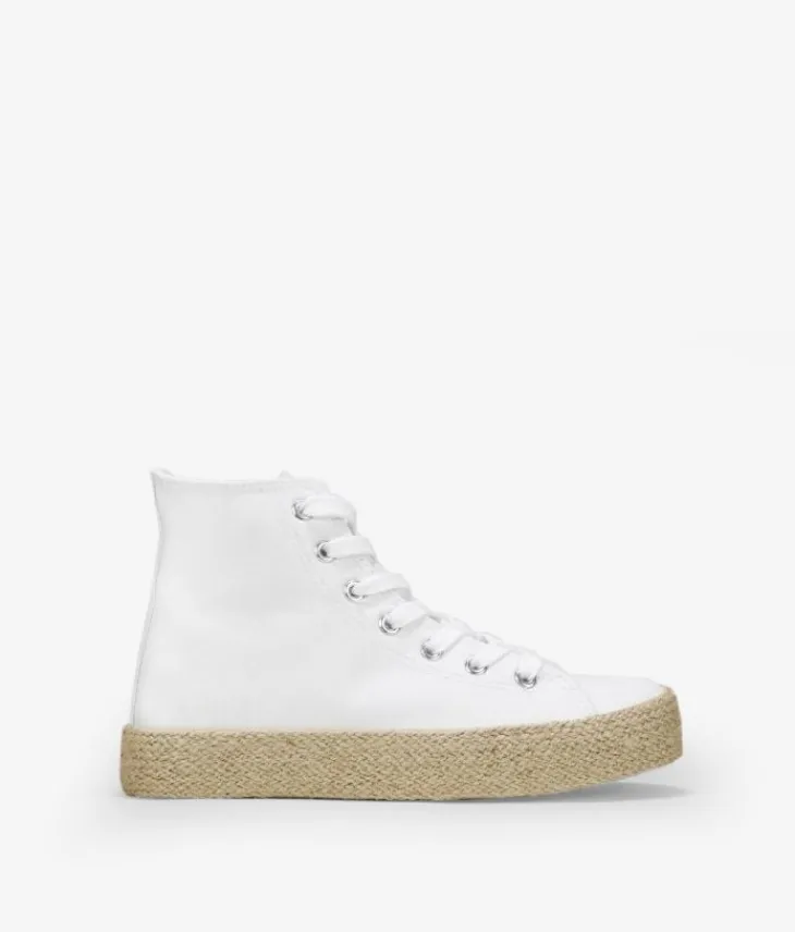 Best Bosanova Zapatillas de tela altas blancas con suela de esparto