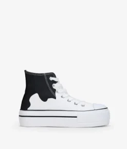 Clearance Bosanova Zapatillas de tela altas blancas con plataforma