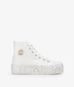 Best Bosanova Zapatillas de tela altas blancas con plataforma